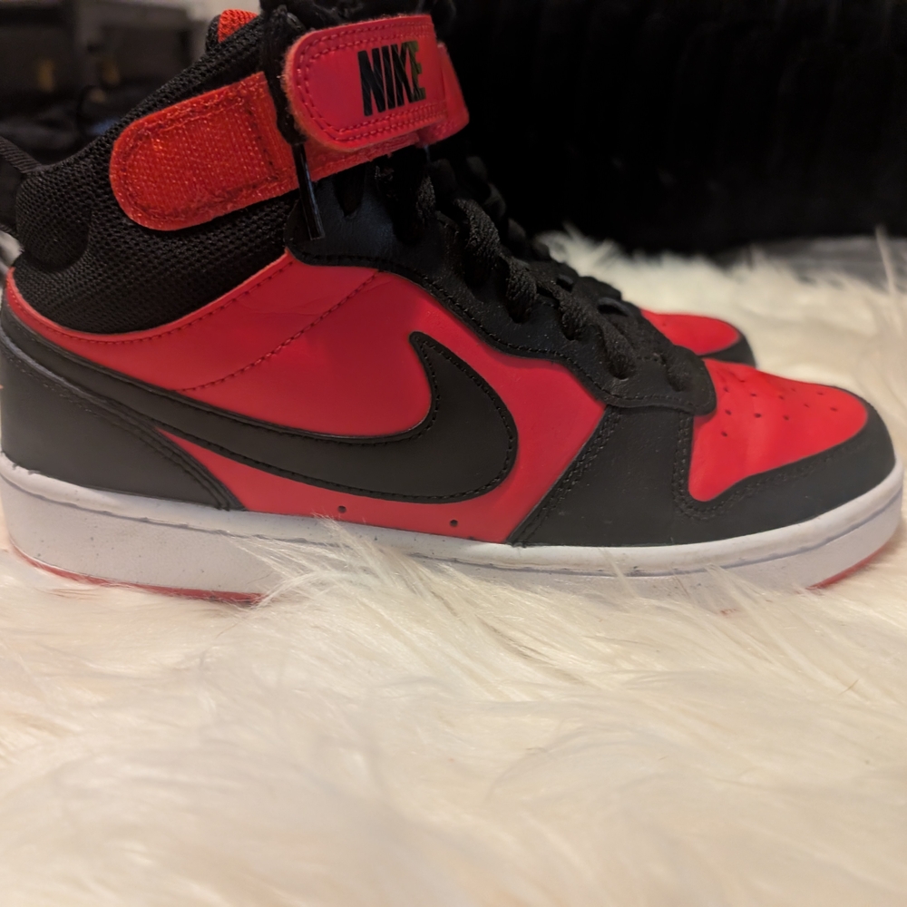 Nike Kids Red and Black High-Top Sneakers